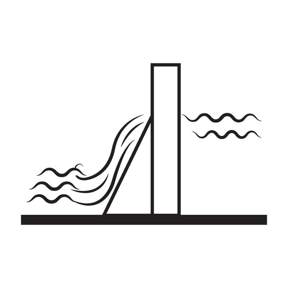 Wasser Damm Symbol Logo Vektor Design Vorlage