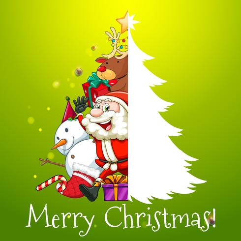 Jul tema med Santa och snowman vektor