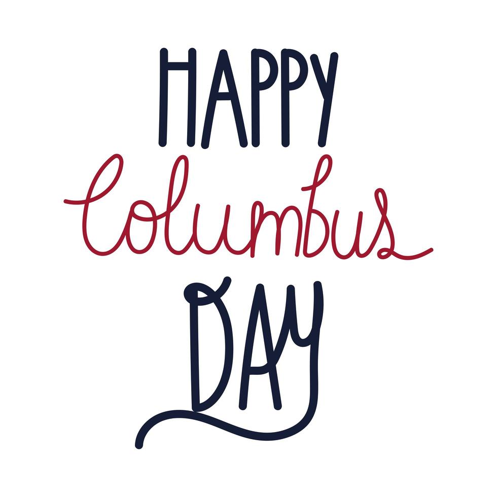 glad columbus dag inskription vektor