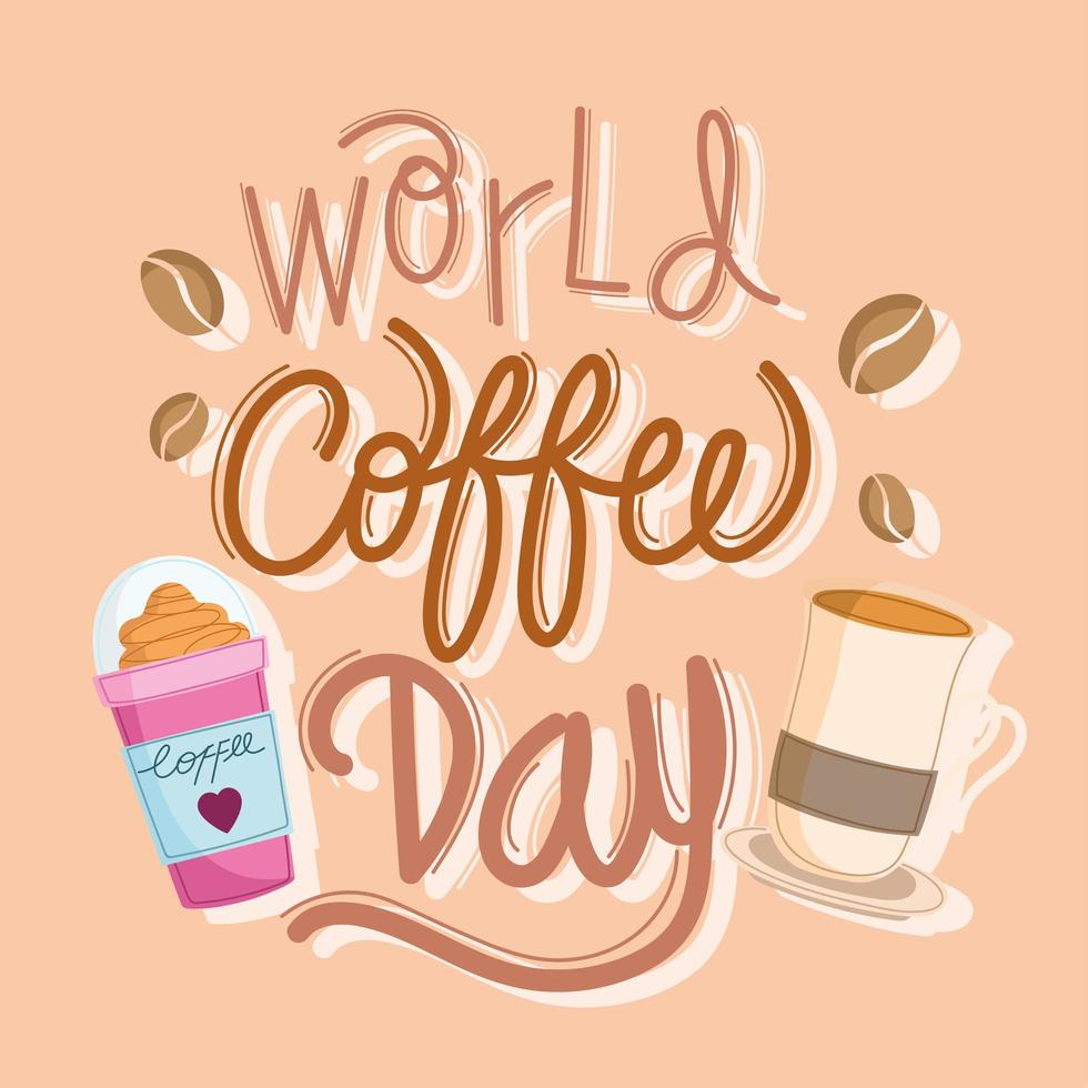 världens kaffe dag banner vektor