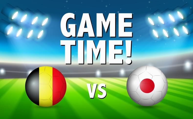 Spielzeit Belgien gegen Japan vektor