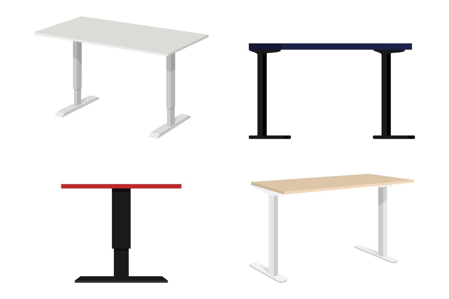 schöner unterschiedlicher Home-Office-Holztisch für Freiberufler mit unterschiedlichem modernen Design vektor