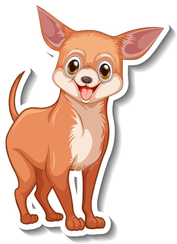 Chihuahua-Hund-Cartoon-Aufkleber vektor