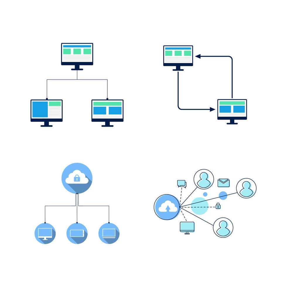 Computernetzwerk-Vektor-Icon-Design-Illustration vektor