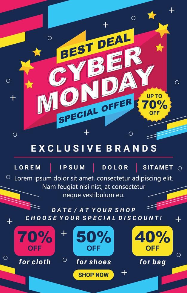 Vorlage für Cyber Monday-Plakate vektor