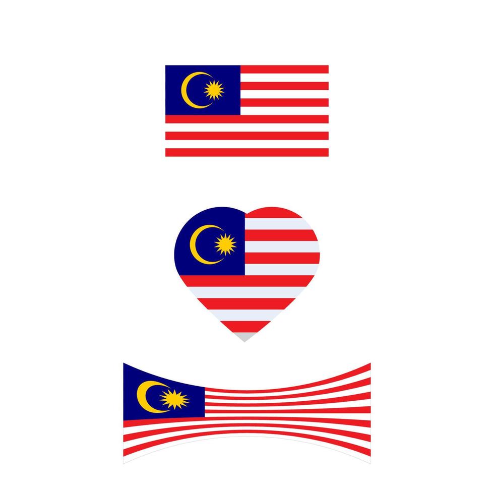 Malaysia Flagge Vektor Icon Design Illustration