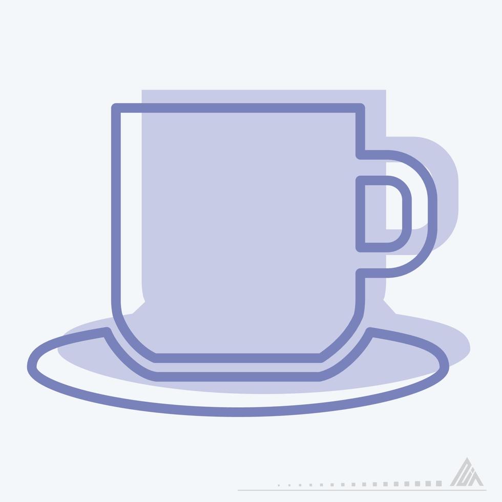 Symbolvektor der Kaffeetasse i - zweifarbiger Stil vektor