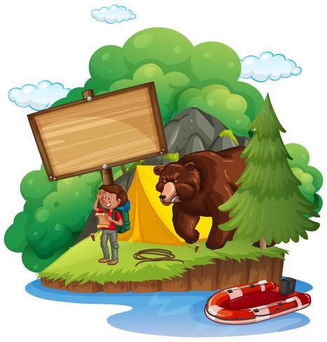 Board mall med husbil och björn vektor