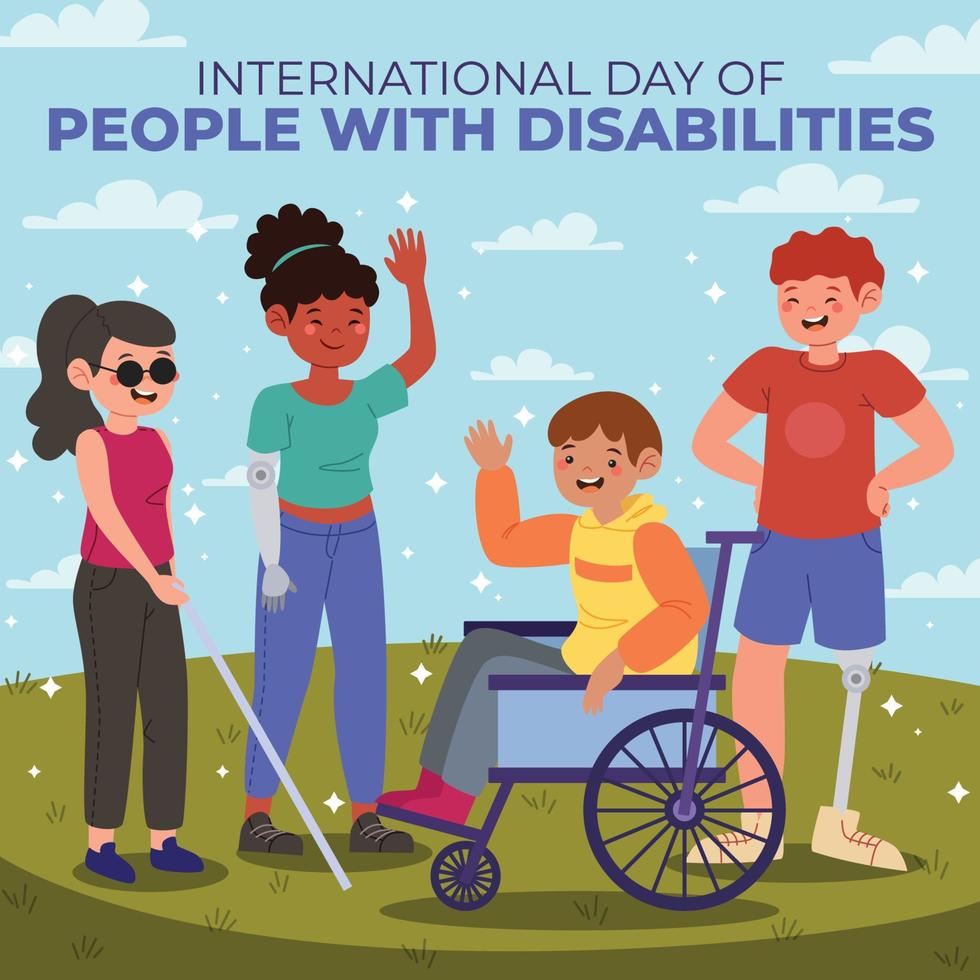 Internationaler Tag der Menschen mit Behinderung vektor