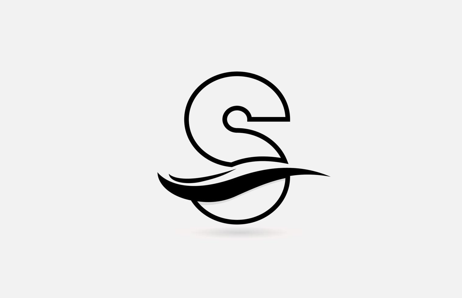 s Schwarz-Weiß-Alphabet-Logo-Symbol für Unternehmen und Unternehmen mit einfachem Liniendesign vektor