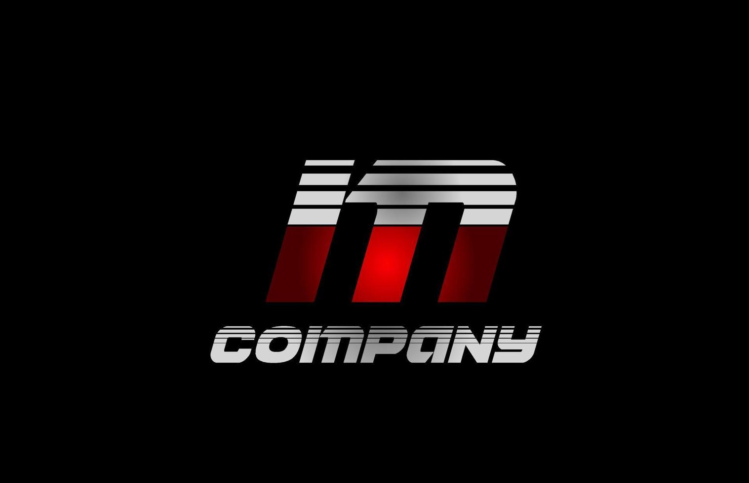 m röd grå svart alfabet bokstav logotyp ikon design för företag och företag vektor