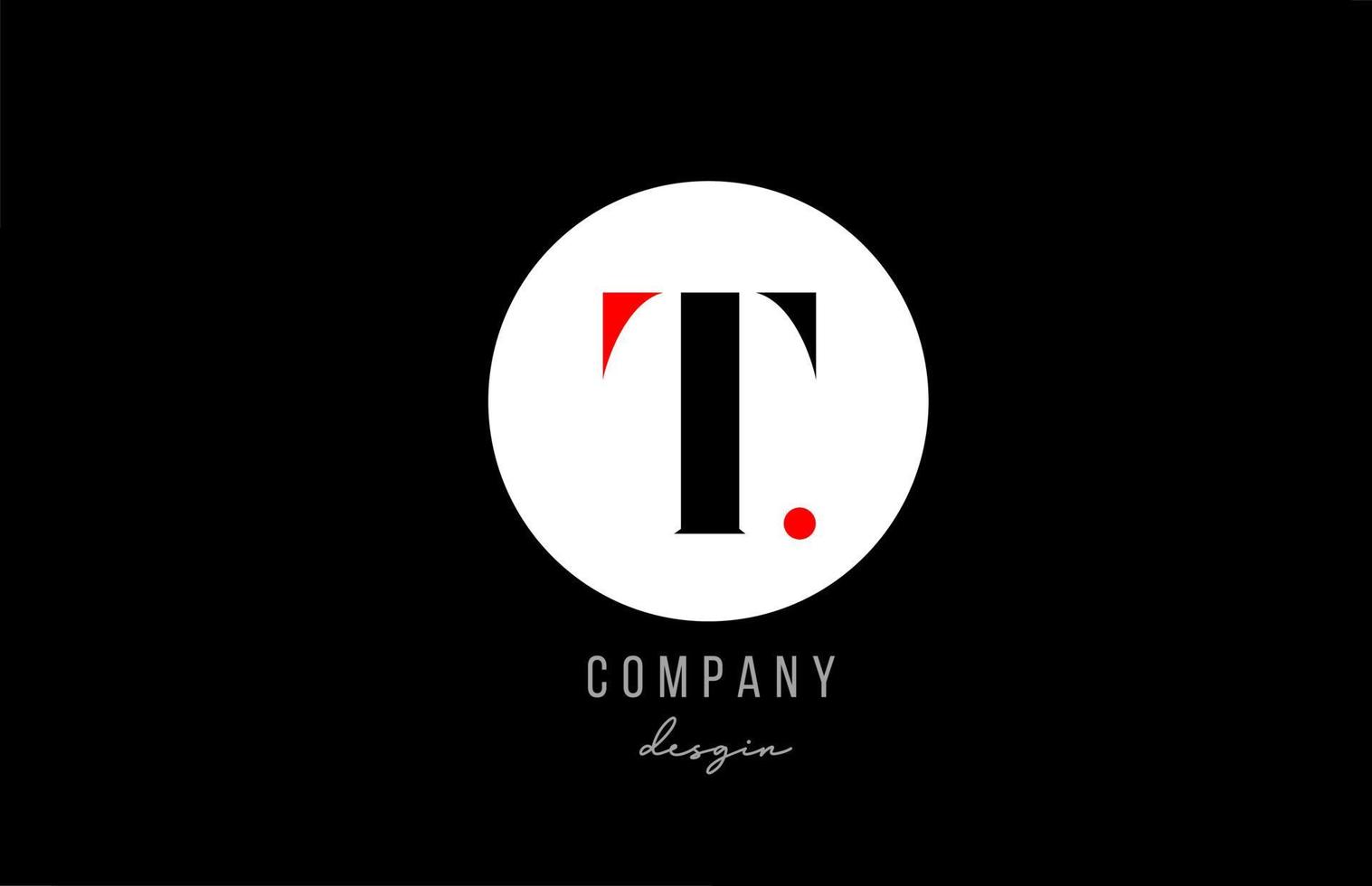 t brev alfabetet logotyp ikon design med vit cirkel för företag och företag vektor