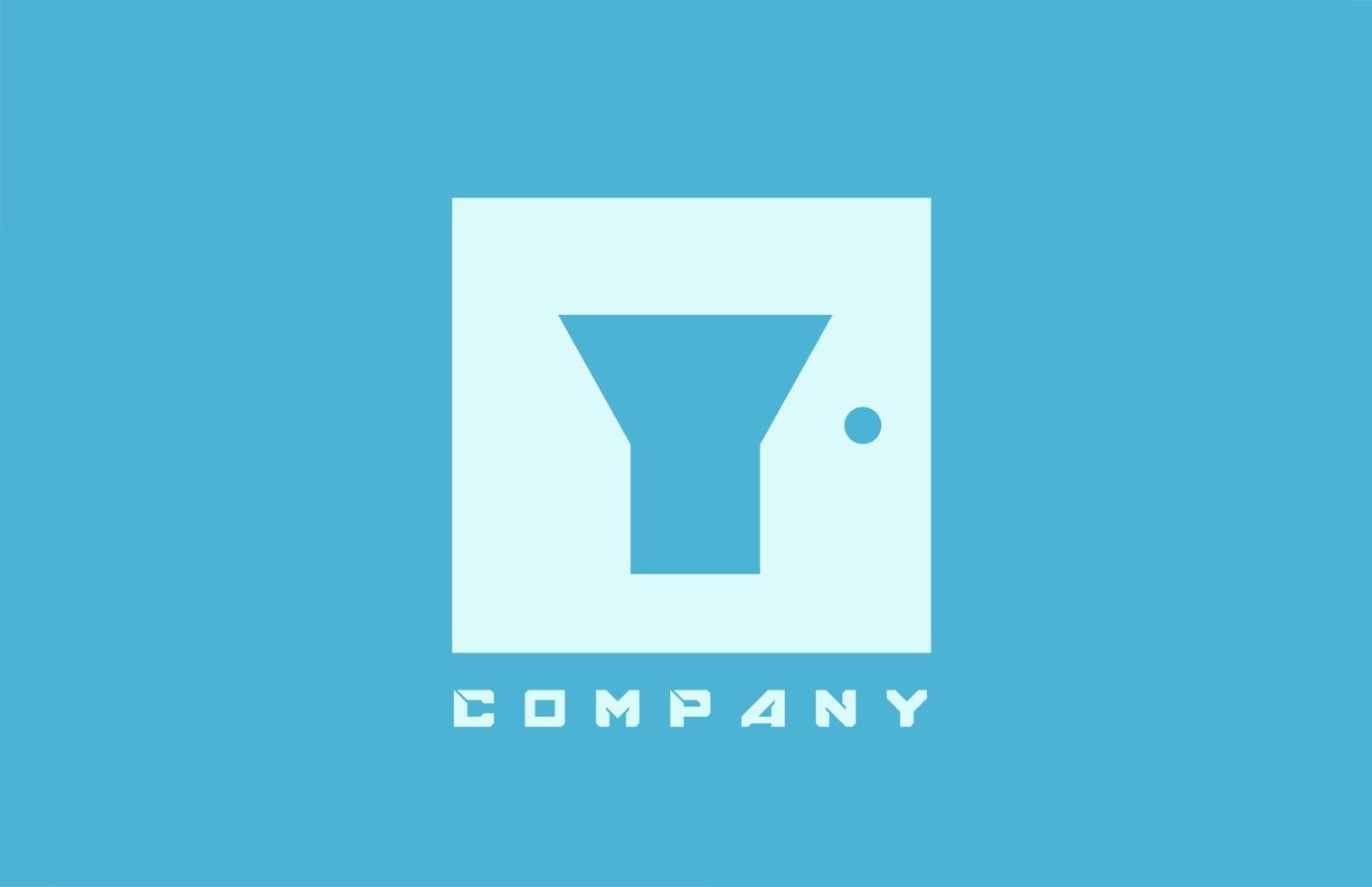blå vit y alfabetet brev logotyp ikon för företag och företag med prick design vektor