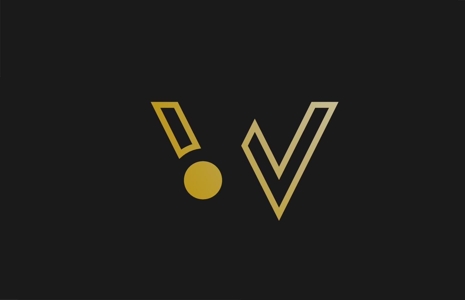 guld gyllene linje med alfabetet bokstäver logotypdesign med cirkelikon för företag och företag vektor