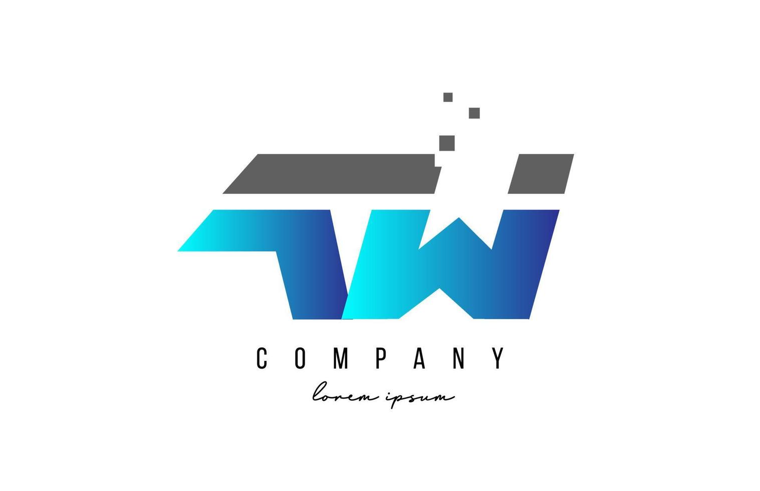 aw aw Alphabet Buchstaben-Logo-Kombination in blauer und grauer Farbe. kreatives Icon-Design für Unternehmen und Unternehmen vektor