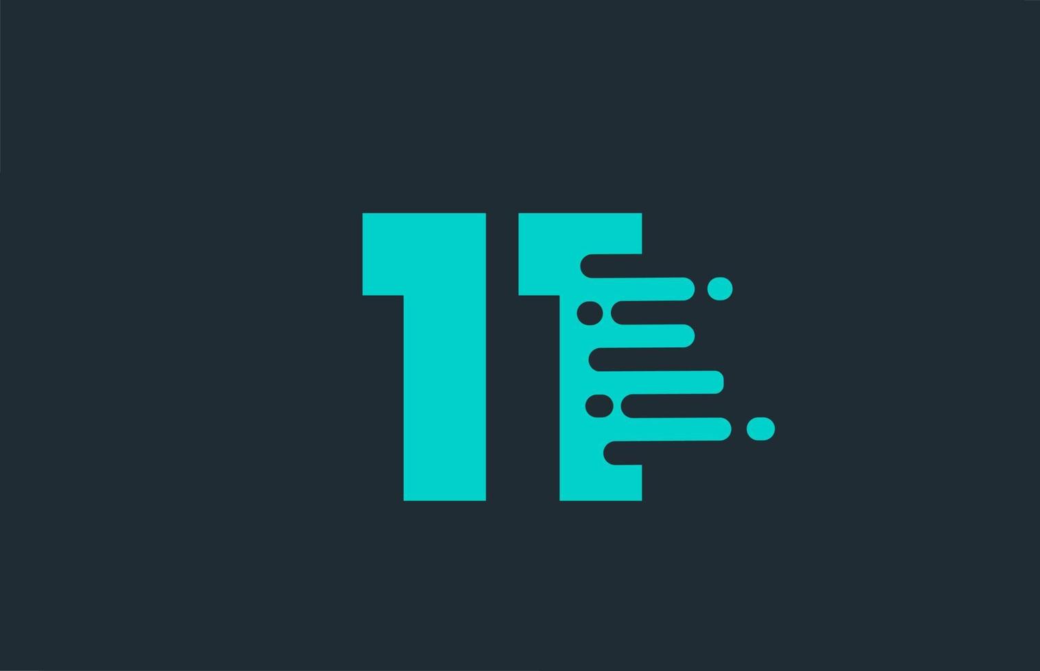 11 blå nummer logotyp ikon med linje design för företag och företag vektor