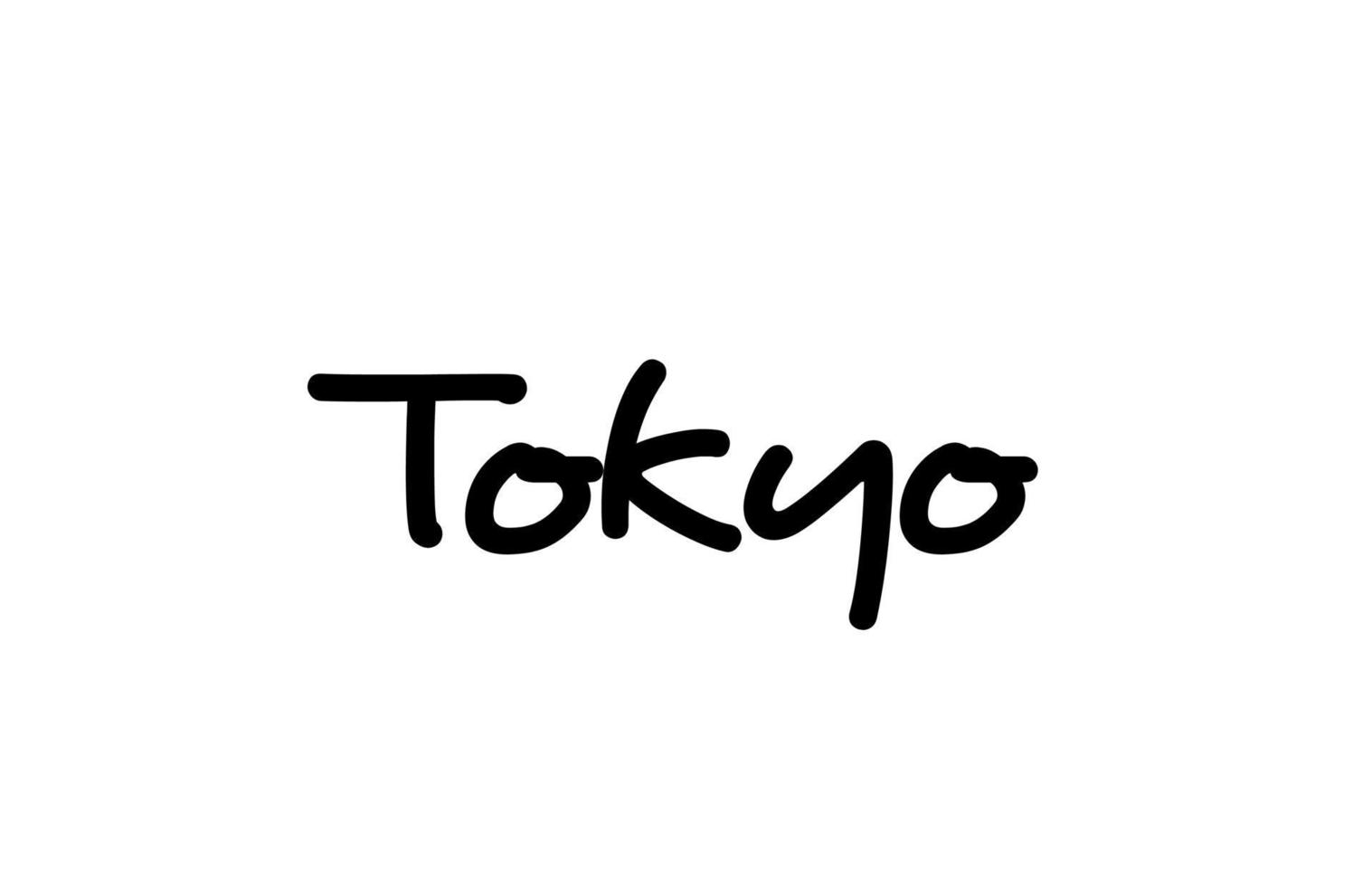 tokyo city handskriven ord text hand bokstäver. kalligrafi text. typografi i svart färg vektor