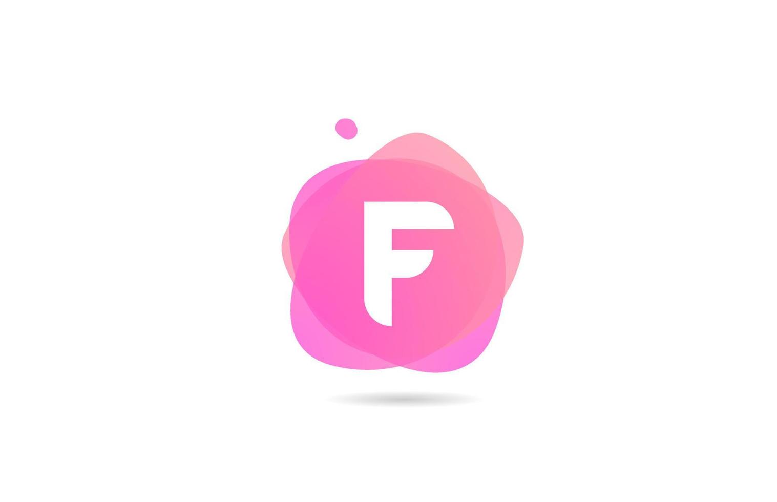 Rosa-weißes f-Alphabet-Logo für Unternehmen und Unternehmen mit Farbverlaufsdesign. Pastellvorlage für Corporate Identity vektor