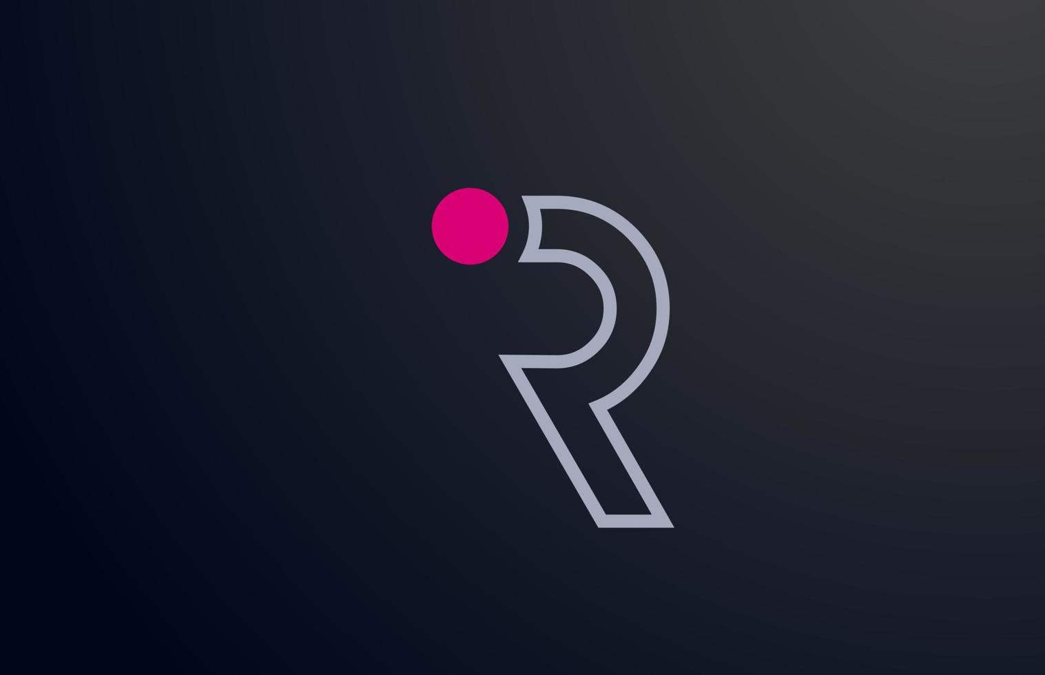 blaue rosa Linie r Alphabet Buchstaben Logo Design mit Kreissymbol für Unternehmen und Unternehmen vektor