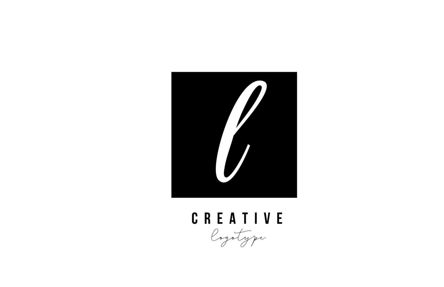 l einfaches schwarz-weißes quadratisches Alphabet Buchstaben-Logo-Icon-Design für Unternehmen und Unternehmen vektor