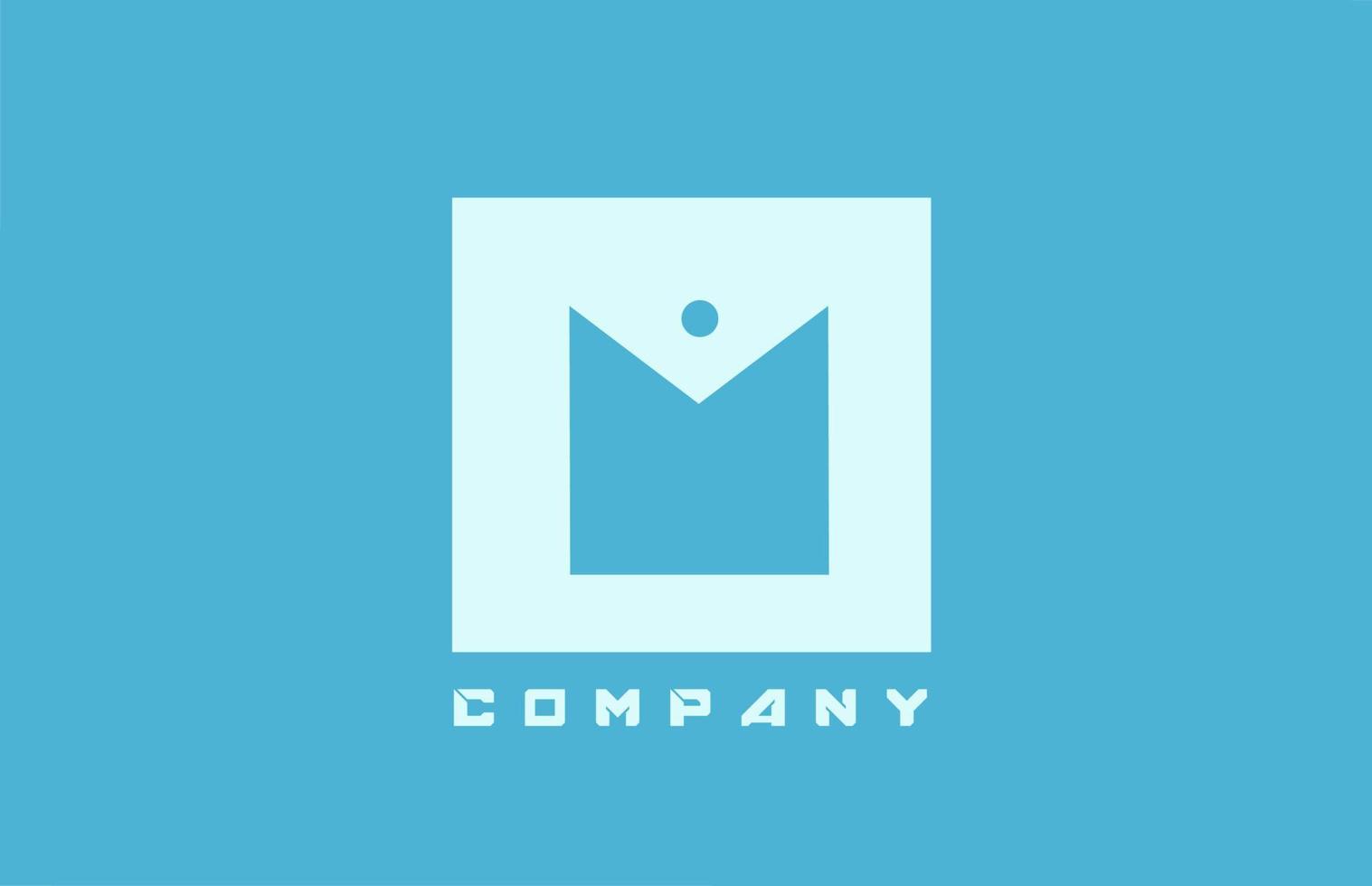 blau-weißes m-Alphabet-Logo-Symbol für Unternehmen und Unternehmen mit Punktdesign vektor
