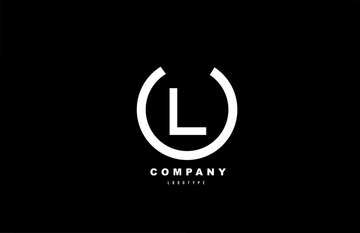 l weißes und schwarzes Buchstaben-Logo-Alphabet-Icon-Design für Unternehmen und Unternehmen vektor