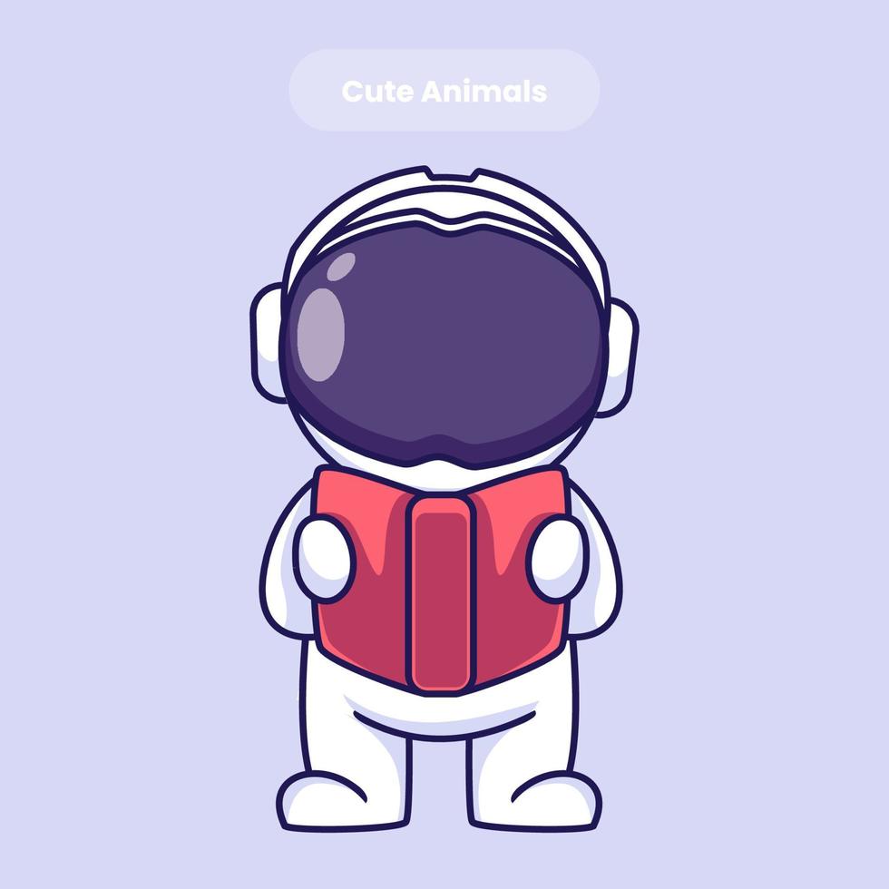 söt astronaut tecknad vektor ikon illustration