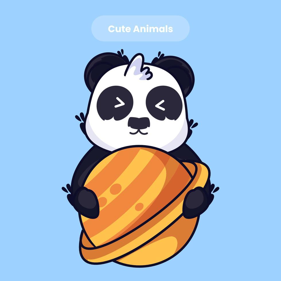 niedliche Panda-Cartoon-Vektor-Symbol-Illustration vektor