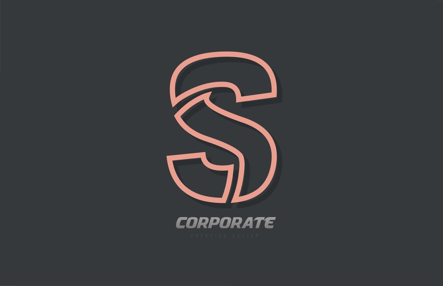 s alfabetet brev linje företag företag brun grå logotyp ikon design vektor