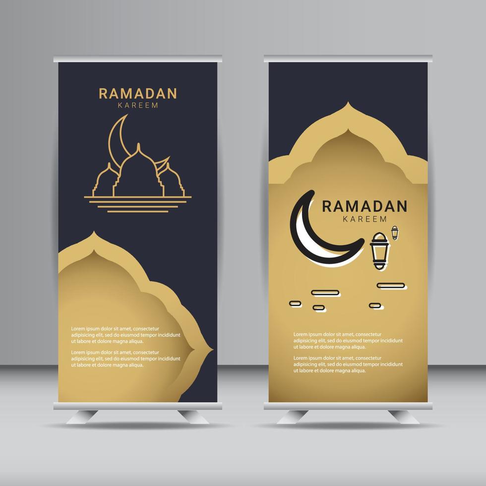 ramadan banner formgivningsmall. gyllene islamiska prydnad vektor