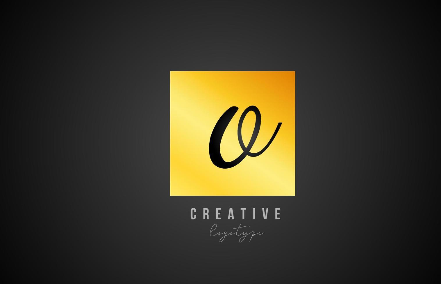 o guld gyllene fyrkantiga alfabetet brev logotyp ikon design för företag och företag vektor