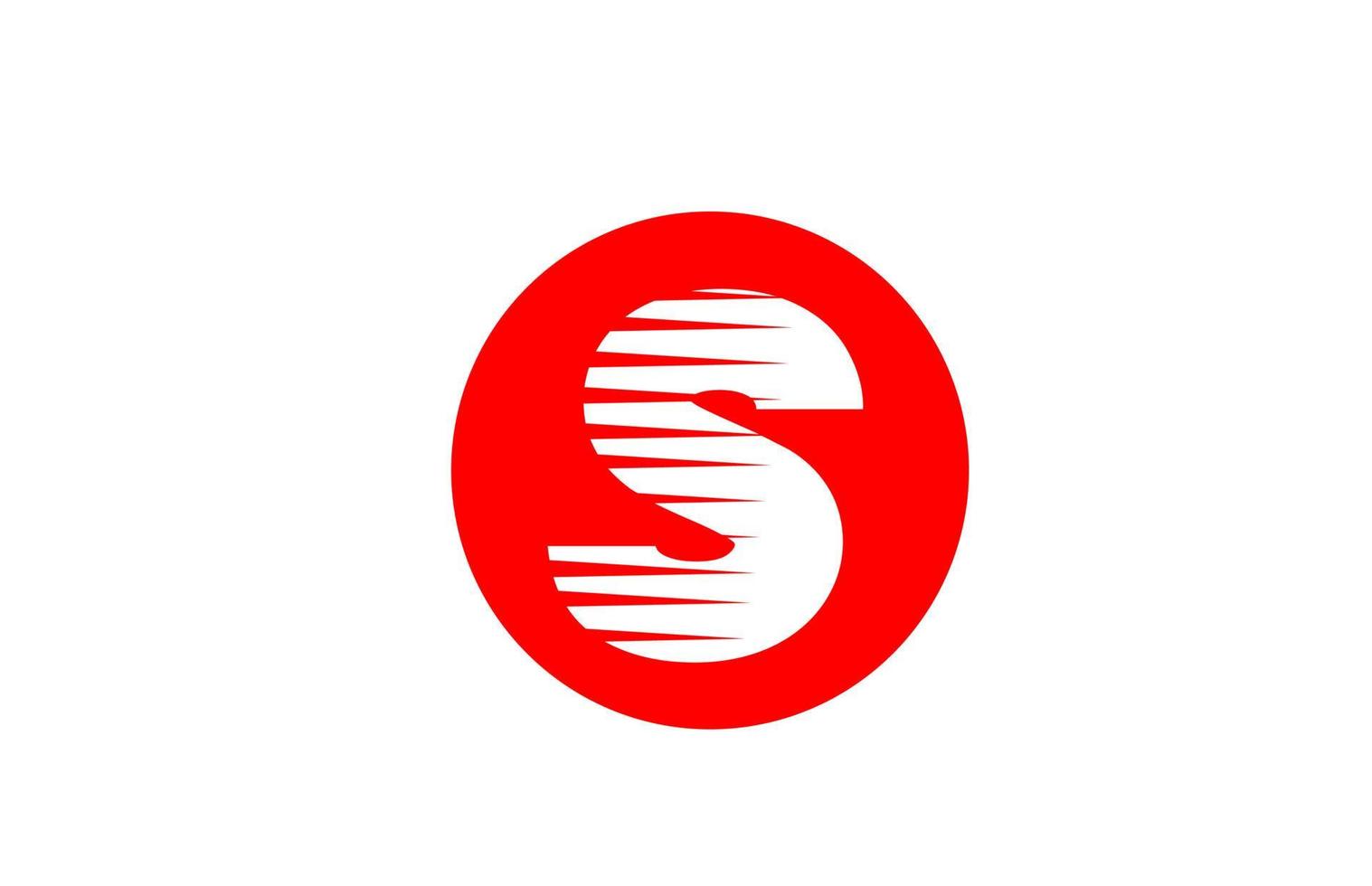 Alphabet Buchstaben Logo s Symbol für Unternehmen und Unternehmen. einfaches Icon-Design für Corporate Identity mit Linienstreifen und rotem Kreis vektor