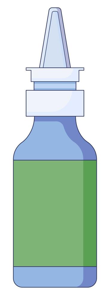 medizinisches Konzept. Nasenspray. für Erkältungen, Grippe, Hustenmittelsprays in der Nase in einem flachen Stil isoliert auf weißem Hintergrund. vektor