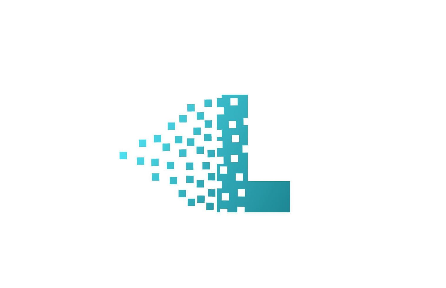 l alfabetet brev logotyp ikon för företag och företag. grön eroderad pixeldesign för företagsidentitet vektor