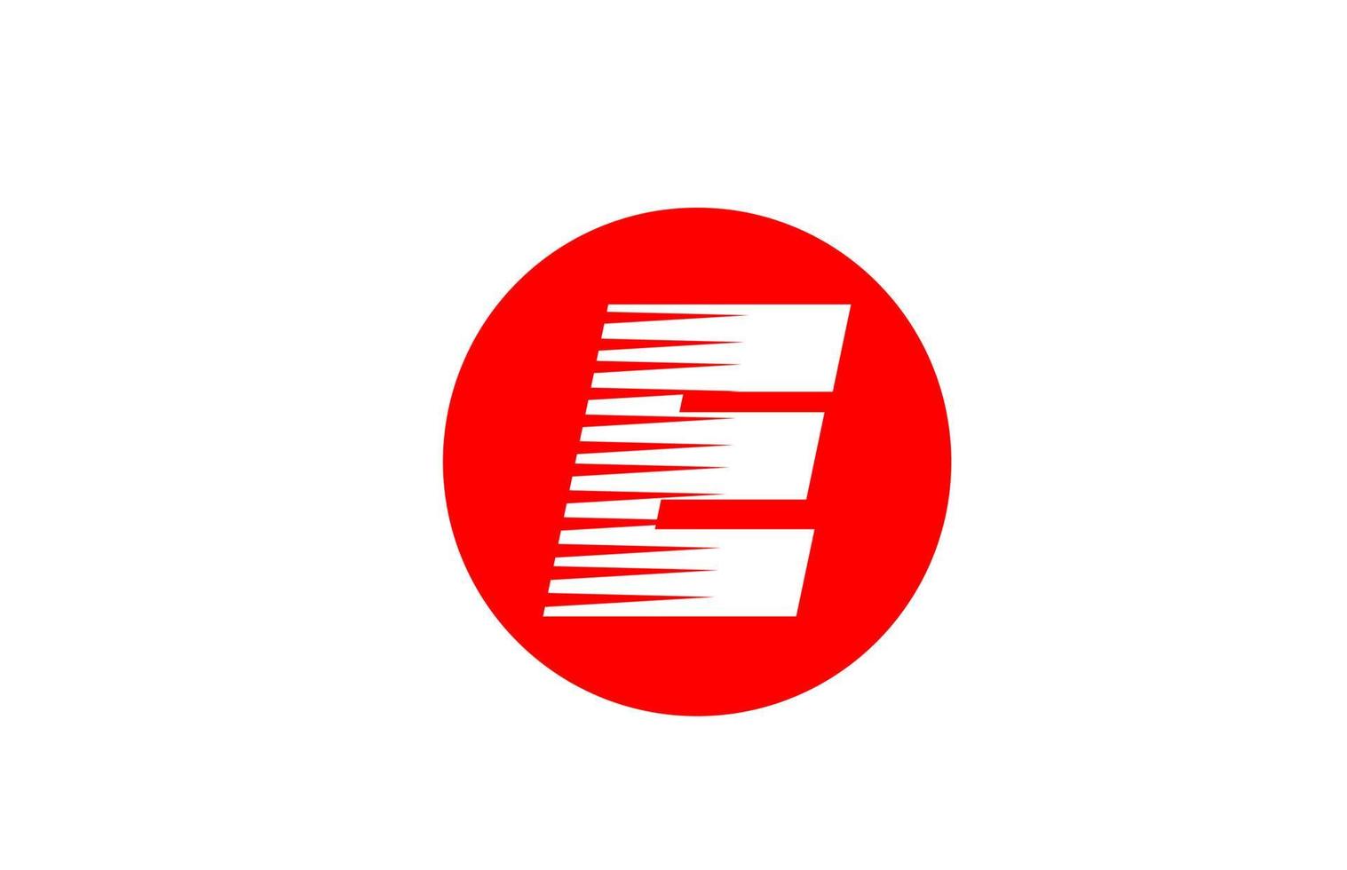Alphabet Buchstaben Logo e Symbol für Unternehmen und Unternehmen. einfaches Icon-Design für Corporate Identity mit Linienstreifen und rotem Kreis vektor