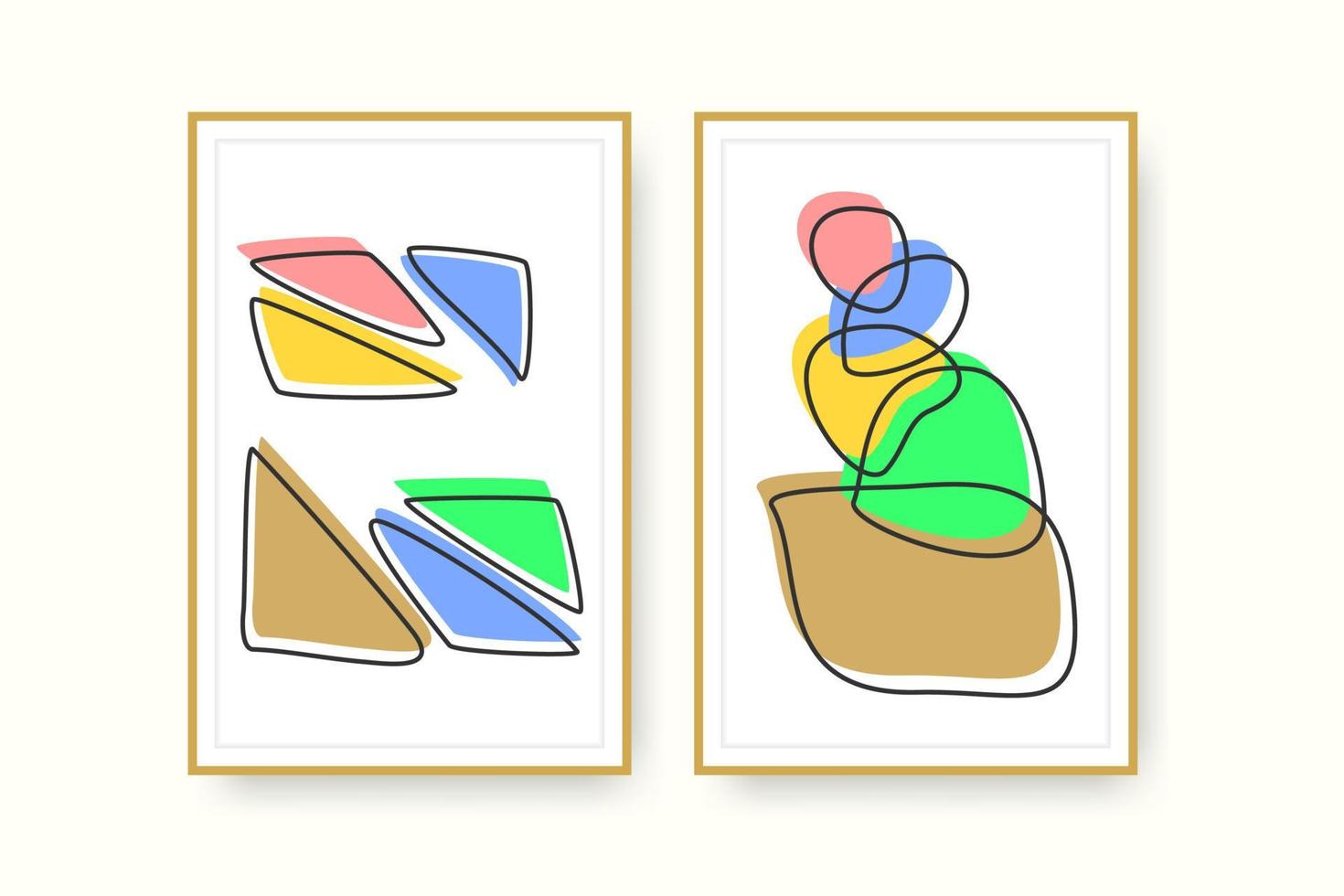 einfache flache wanddekoration mit farbiger steinhaufenform. Vektorillustration vektor