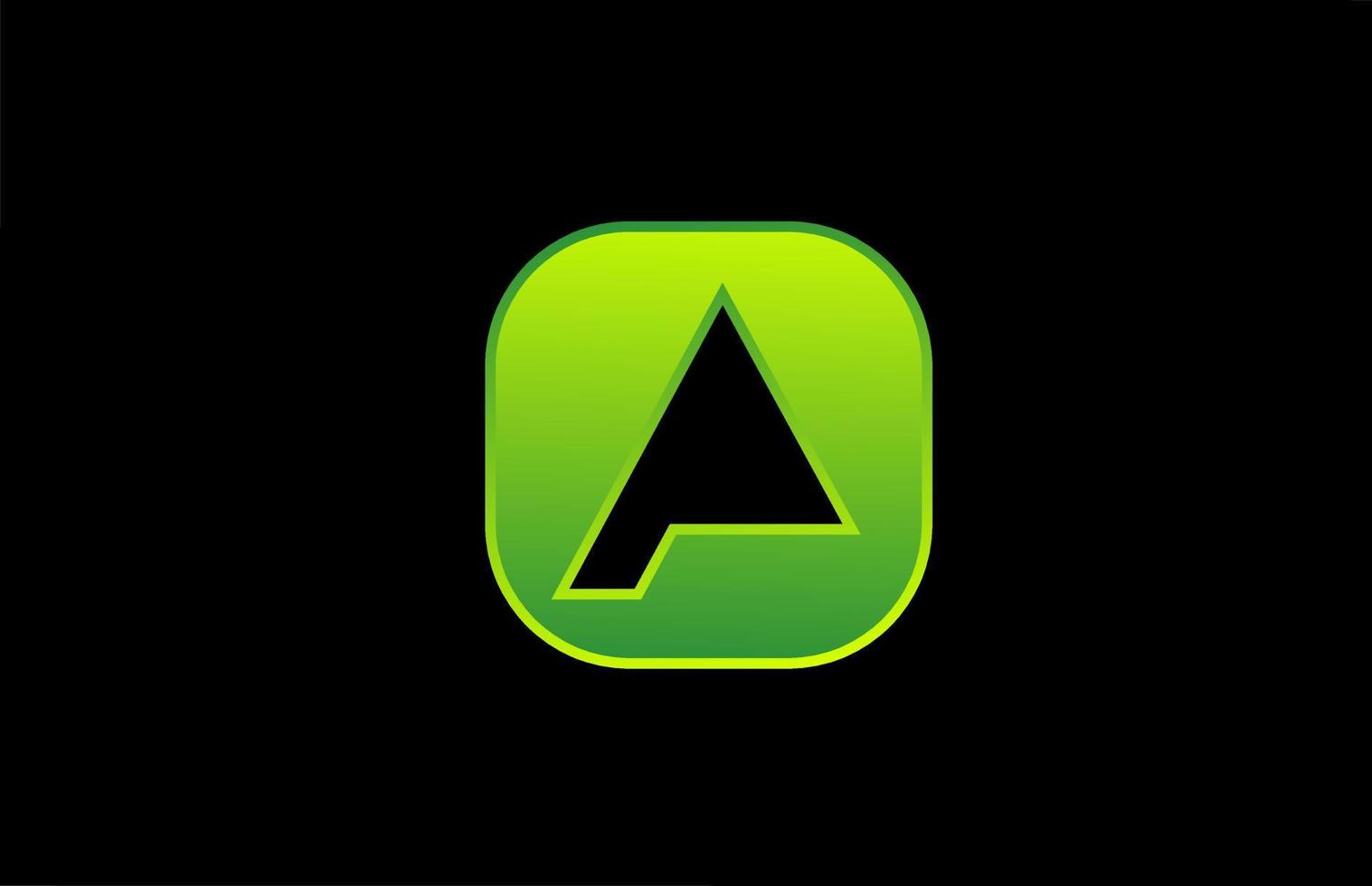 grün schwarz ein Alphabet Buchstaben Logo Icon Design für Unternehmen und Unternehmen vektor