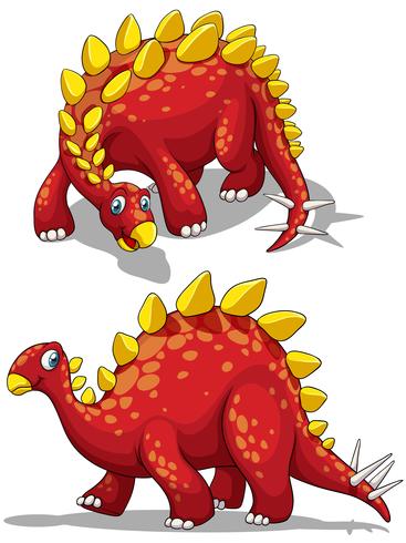 Dinosaur i röd färg vektor
