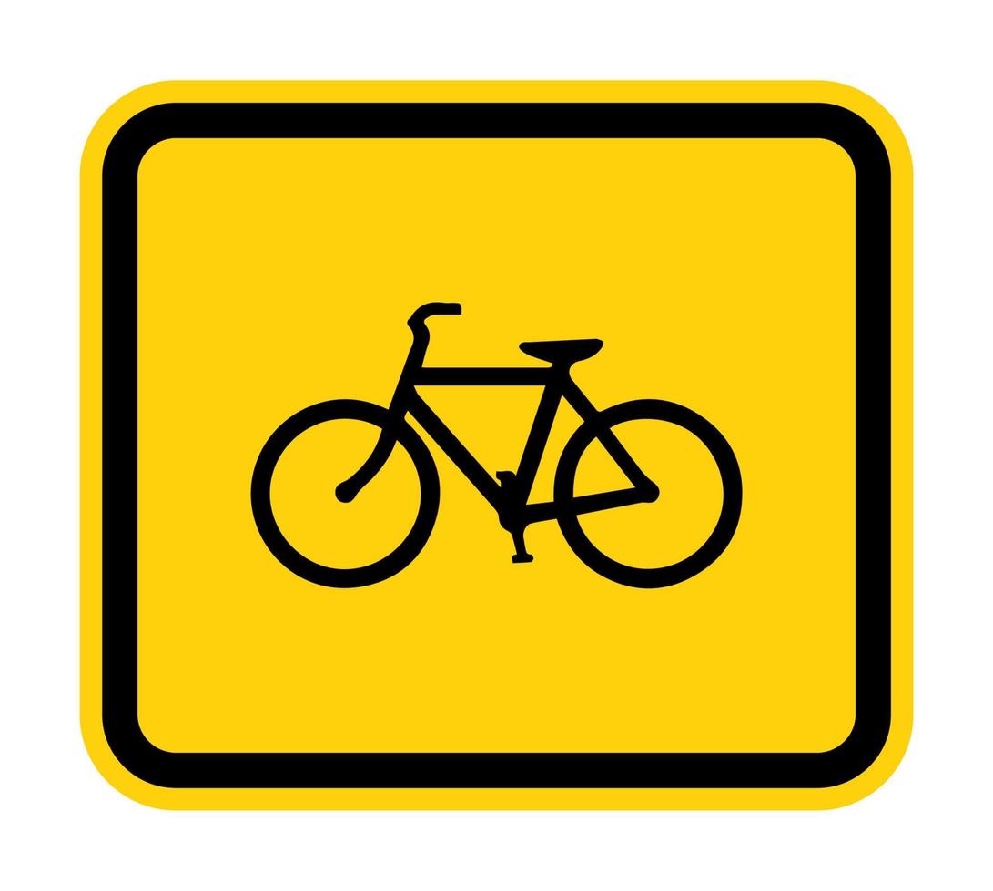 Fahrradverkehrswarnzeichen lokalisiert auf weißem Hintergrund. Vektorillustration vektor