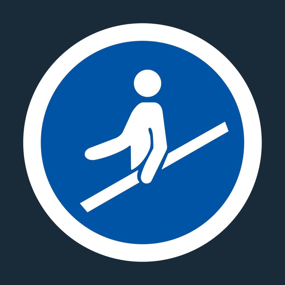 ppe icon.use Handlauf Symbol Zeichen auf schwarzem Hintergrund vektor