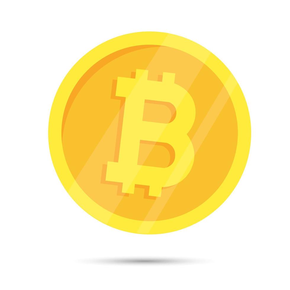 bitcoin symbol i cirkeln platt stil design vektor illustration isolerad på vit bakgrund