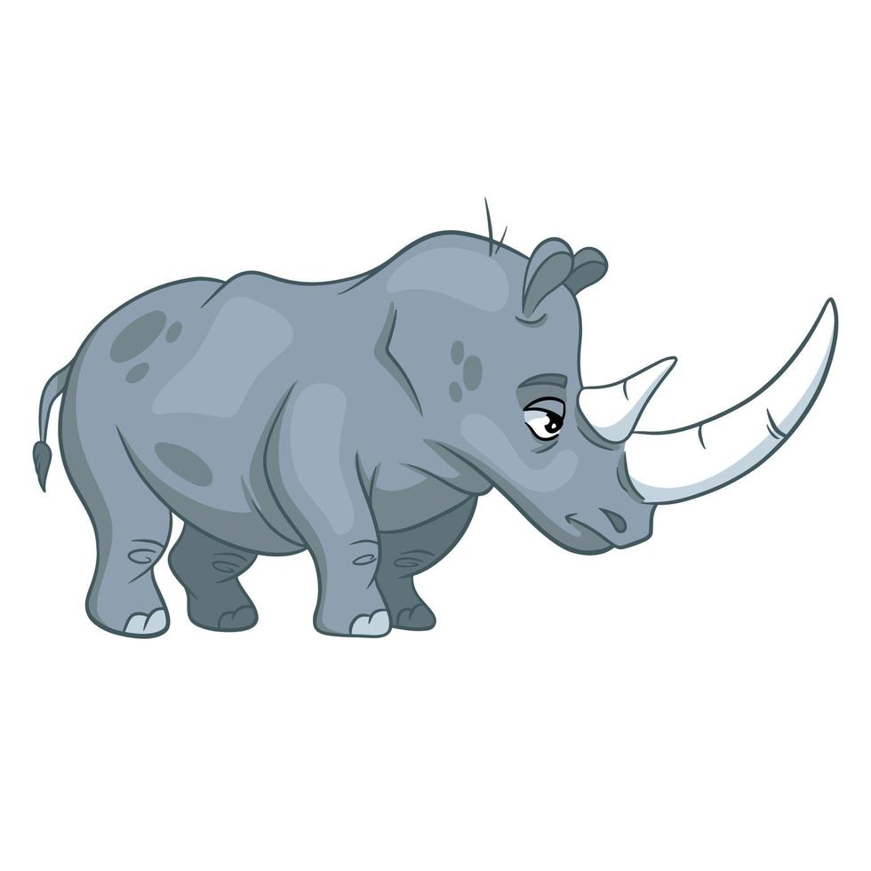 djurkaraktär roliga noshörningar i tecknad stil. barns illustration. vektor
