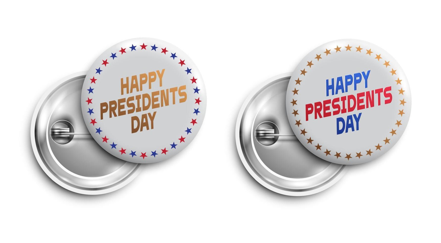 Set Happy Presidents Day Buttons, Abzeichen, Banner vektor