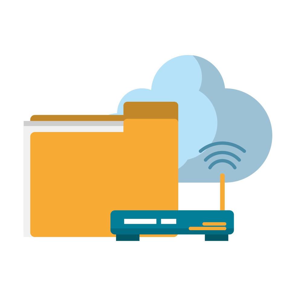 Dokumente Router und Cloud vektor