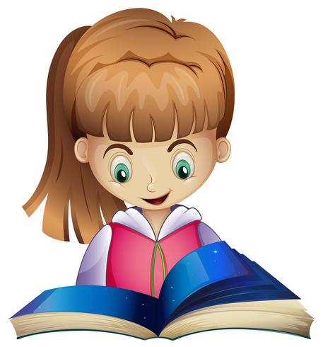 Glückliches Mädchen liest ein Buch vektor