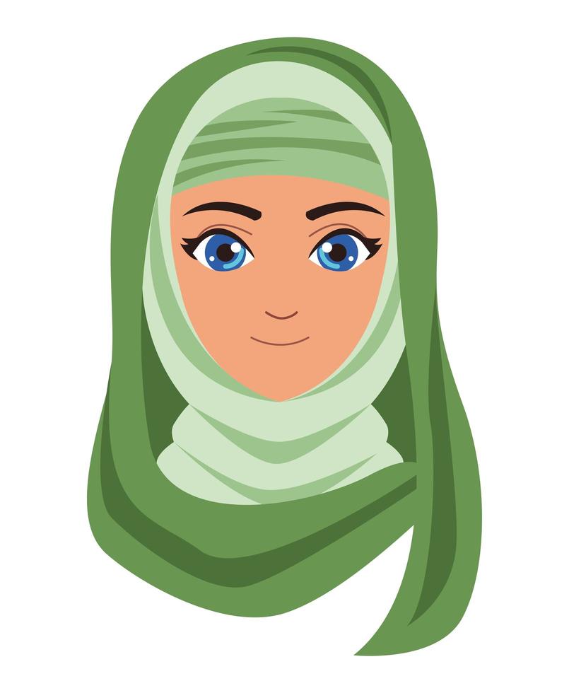 muslimsk tjej med chador vektor