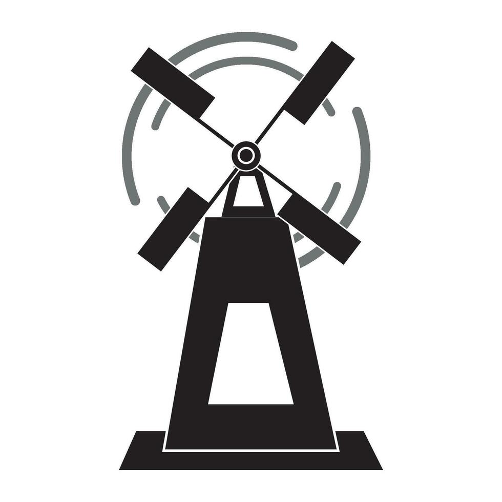 Windmühle Symbol Logo Vektor Design Vorlage