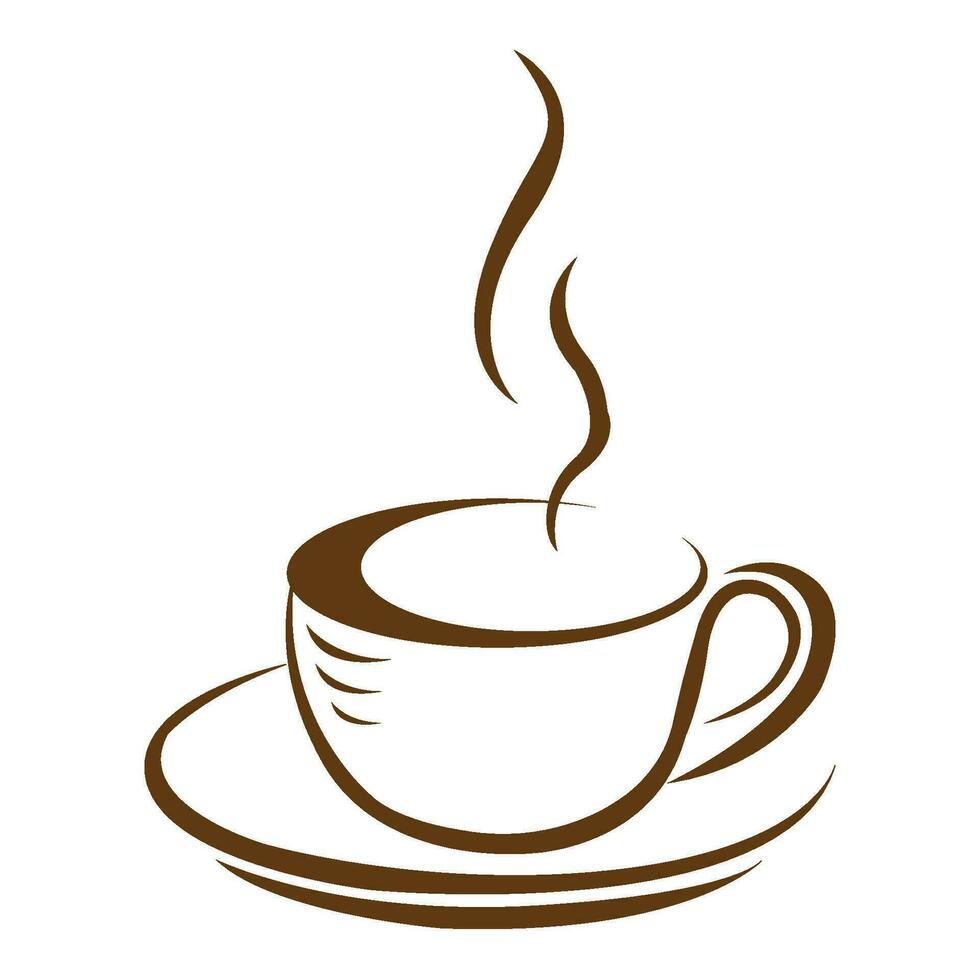 eine Tasse Kaffee-Symbol-Logo-Vektor-Design-Vorlage vektor