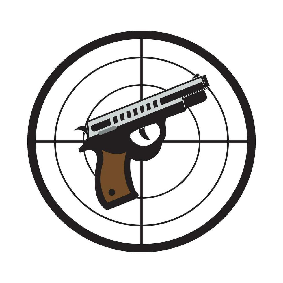 pistol ikon logotyp vektor design mall