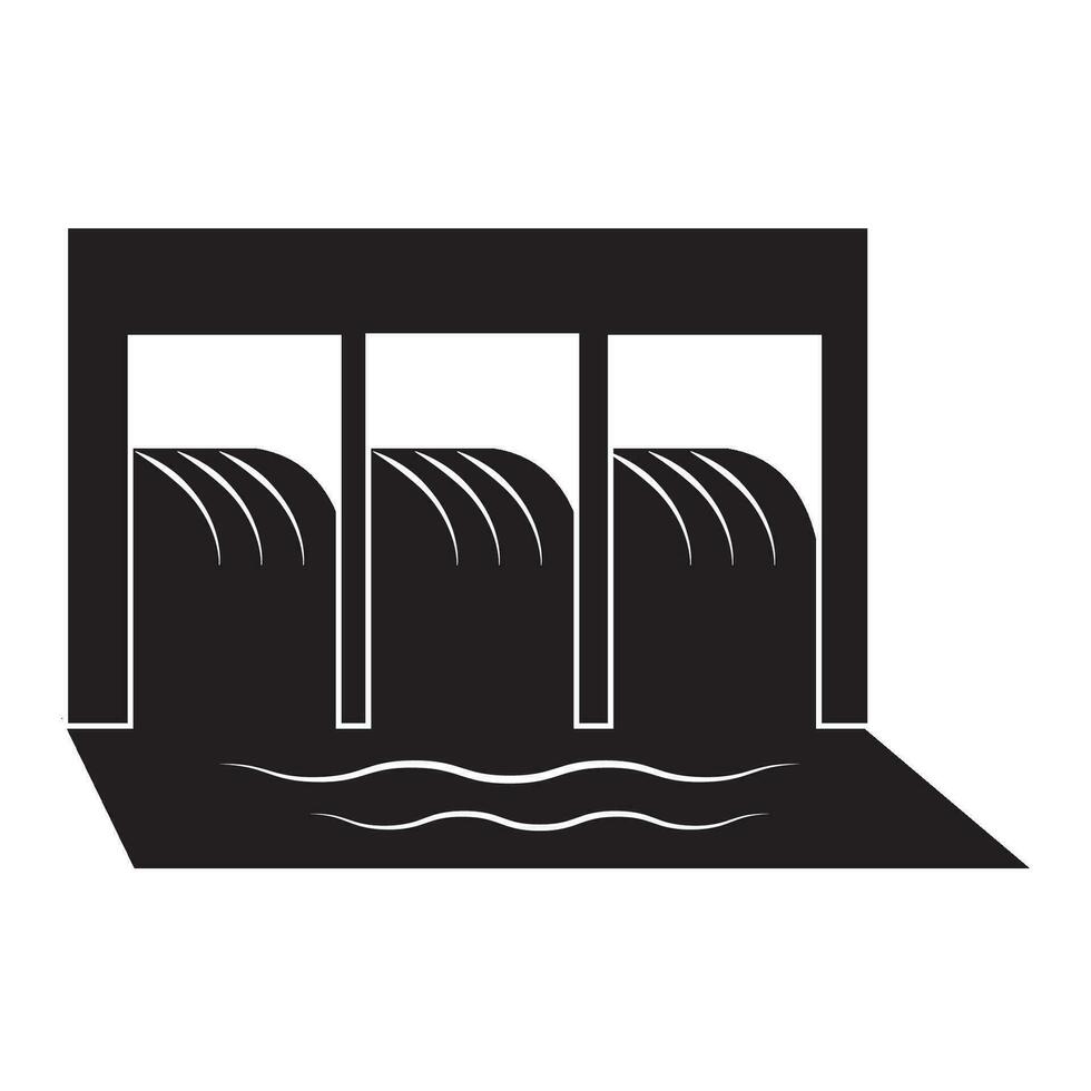 Wasser Damm Symbol Logo Vektor Design Vorlage